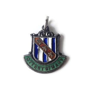 Pingente vintage de prata esterlina com medalha e brasão da bandeira de Devon 'Ottery St Mary'