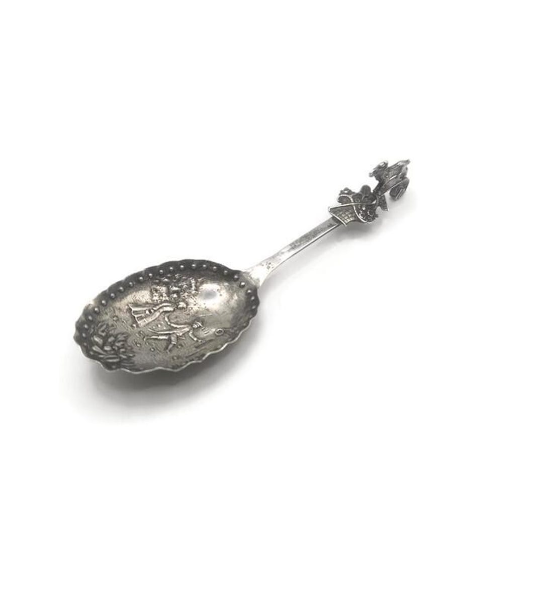 Antique .934 Sterling Silver Monkey Spoon: Dutch Goat Figural, 1904 - Etsy