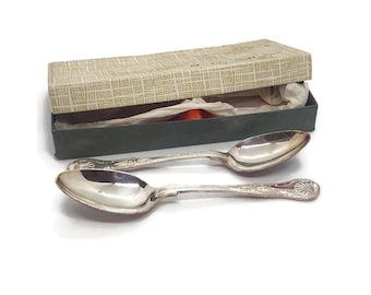 Harrison Brothers & Howson Serving Spoons - Set of 2 - B Monogram