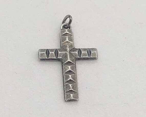 Art Deco Sterling Silver Cross Pendant - Rowi Rodi & Wienenberger Signed German Religious Jewelry View 5