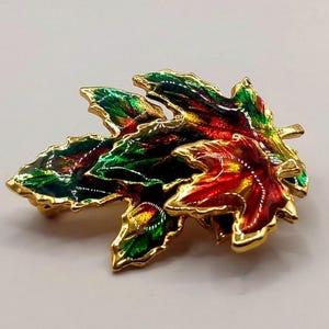 Vintage PLUME signierte Souvenir emaillierte kanadische Ahornblatt Brosche Pin