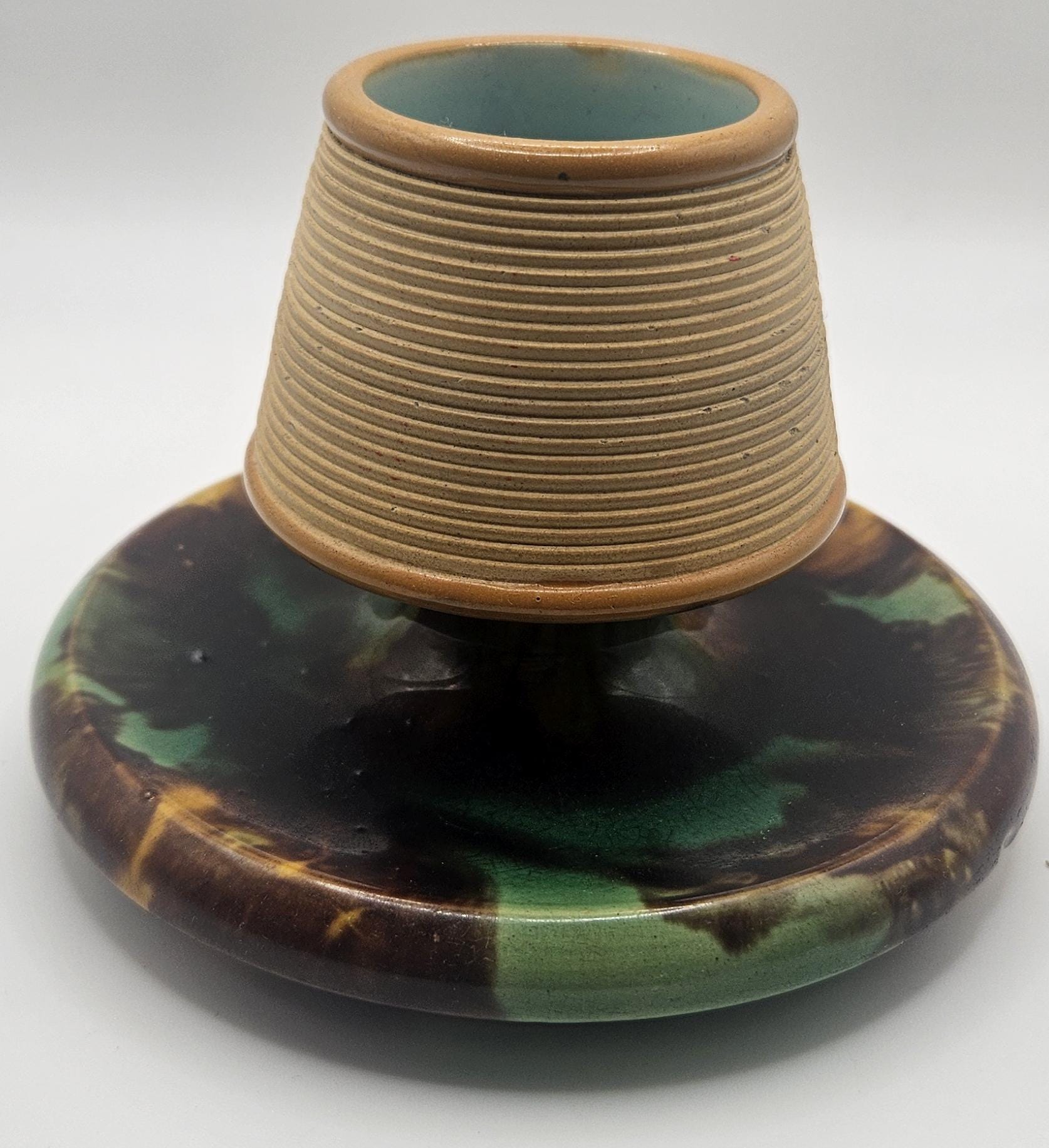 Victorian Majolica Match Holder & Striker: William Brownfield