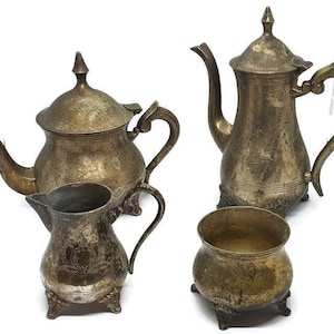 Vintage EPNS Silver Plated Rococo 4pc Tea Set
