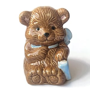 Porcelanowa figurka misia w kształcie misia do chrztu w pokoju dziecięcym w stylu vintage ABC