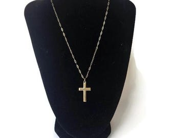 Vintage / Antique Rolled Gold Cross Pendant Necklace