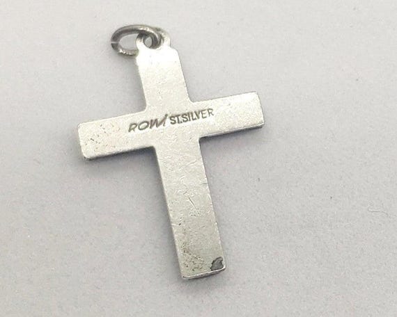 Art Deco Sterling Silver Cross Pendant - Rowi Rodi & Wienenberger Signed German Religious Jewelry View 6