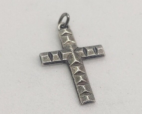 Art Deco Sterling Silver Cross Pendant - Rowi Rodi & Wienenberger Signed German Religious Jewelry View 3