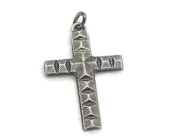 Art Deco Sterling Silver Cross Pendant - Rowi Rodi & Wienenberger Signed German Religious Jewelry View 2