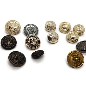 Vintage Job Lot Collection of Military Buttons, Army, Gaunt - JobLot Carboot / Crafting Supplies