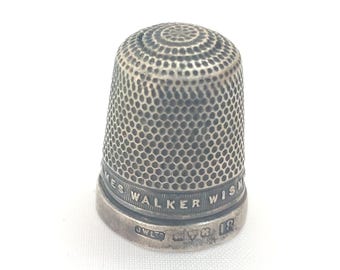 Antique Sterling Silver Thimble: Henry Griffith & Sons, Chester Hallmarked, Size 18