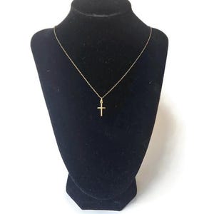 Vintage Rolled Gold Cross Pendant Necklace