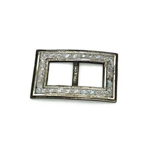 Antique Art Deco Sterling Silver Enamelled Ribbon Belt Buckle, 5.3g. Hallmarked: 1910, Birmingham