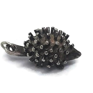Vintage Sterling Silver Hedgehog Charm Pendant for Bracelet, 2.2g