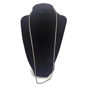 Vintage Sterling Silver Long Box Chain Necklace (65cm) 11.24g