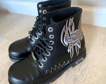 Buty motocyklowe Harley-Davidson 85171 Vintage Y2K Tribal Flame Leather, damskie, rozmiar 7,5, US/EU, 38 (25,5 cm)