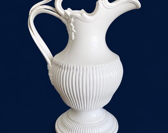 Jarra de agua/cremera de cerámica auténtica Leedsware London vintage