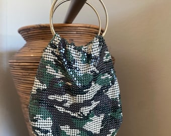 VTG Y2K Anabella Camouflage Metal Mesh Hobo Bag - Retro Statement  Purse