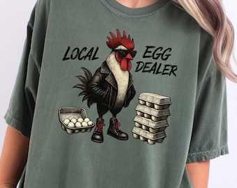 Rooster Local Egg Dealer Unisex T-shirt, Funny farmer shirt, Womens Chicken Tee, Trending Shirt, Hipster Chickens Apparel, Pet lover,