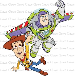 Toy Story Buzz & Woody PNG, Cartoon Toy Story Sublimation PNGs, Toy Story Movie Clipart Set, Toy Story Party Graphics