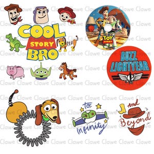 Toy Story PNG Bundle Cliparts Collection, Cartoon Toy Story Sublimation PNGs, Toy Story Movie Clipart Set, Toy Story Party Graphics