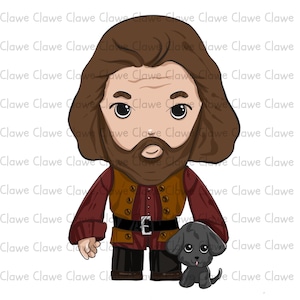 Chibi Style Magical School Art – Ręcznie rysowane Fantasy Clipart PNG, Uroczy Kapelusz Czarodzieja i Księga Zaklęć, Zaczarowana Ilustracja Cyfrowa