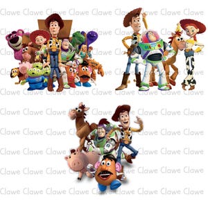 Toy Story PNG Bundle Cliparts Collection, Cartoon Toy Story Sublimation PNGs, Toy Story Movie Clipart Set, Toy Story Party Graphics