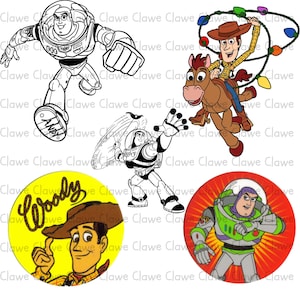 Toy Story PNG Bundle Cliparts Collection, Cartoon Toy Story Sublimation PNGs, Toy Story Movie Clipart Set, Toy Story Party Graphics