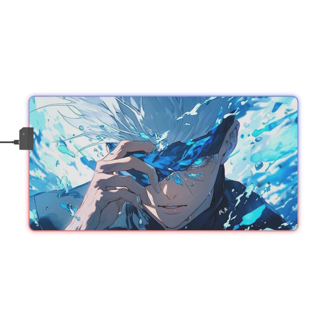 Anime Gaming Mouse Pad, Gojo Satoru, Jujutsu Kaisen, Blue Eye, LED ...