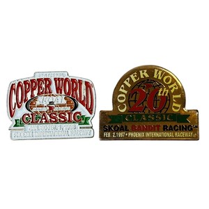 2 Skoal Bandit Racing Copper World Lapel Pins 1997 & 1998