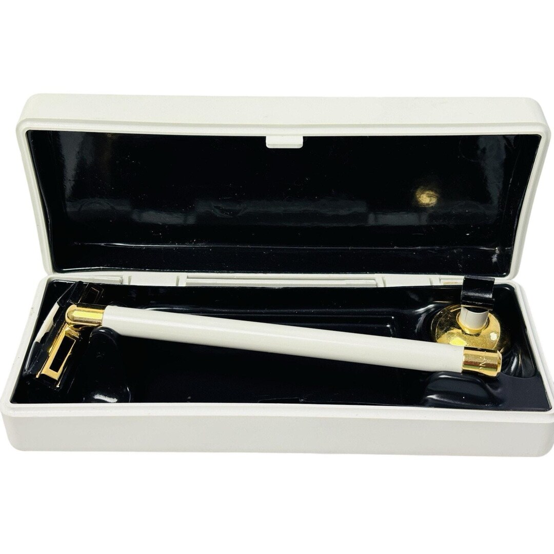 Vintage Tonal Razor With Case White & Gold - Etsy