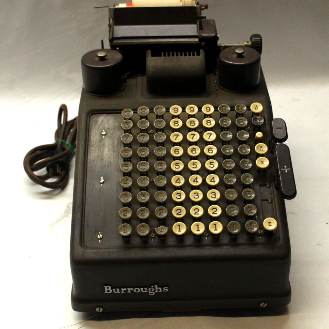 First Ever Adding Machine Vintage Burroughs 9 Row Adding Machine Part #44265 Year 1946 - Etsy