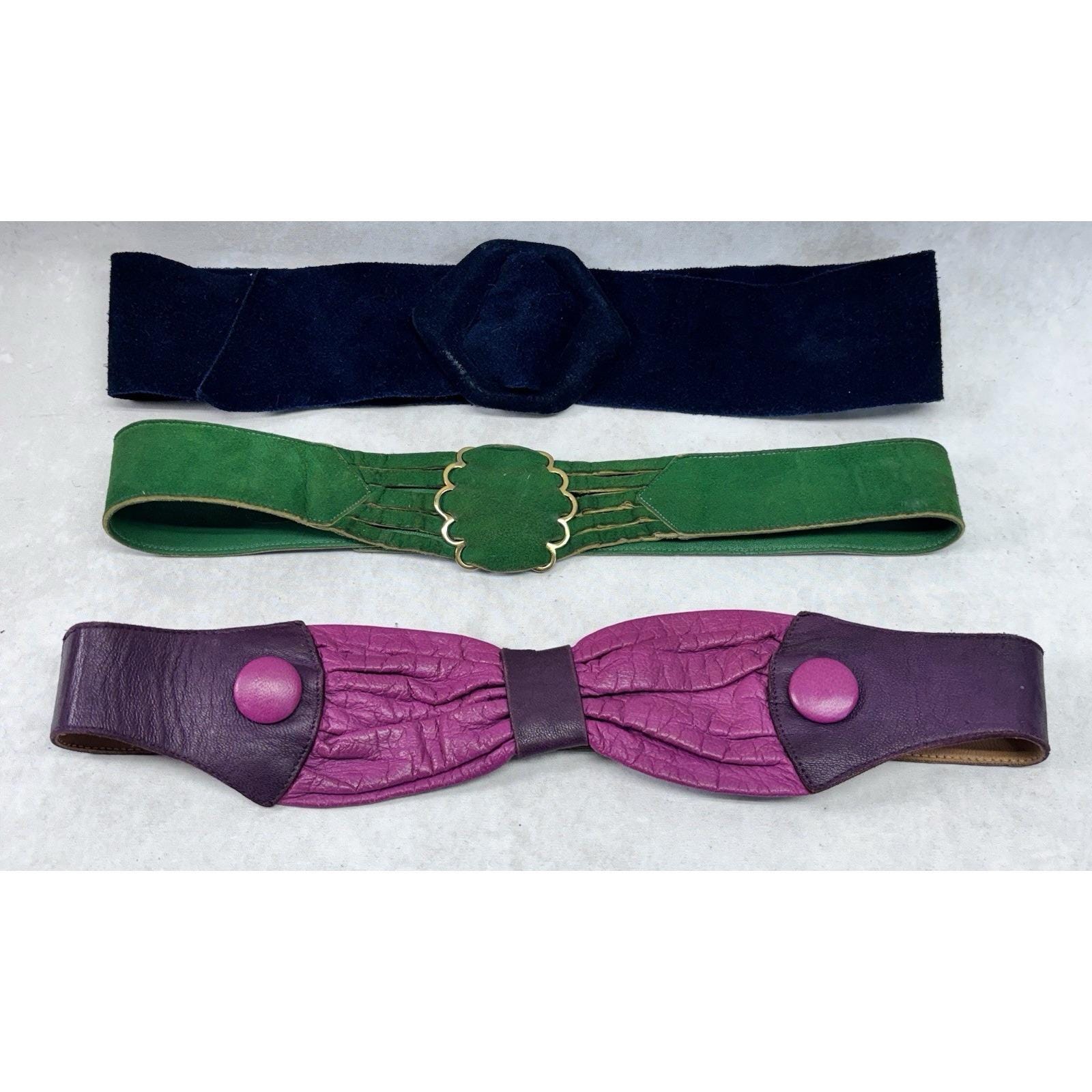 Vintage Purple Leather Belt Womens - Etsy display picture 3