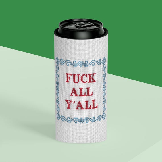Funny Cross-stitch Can Cooler: 