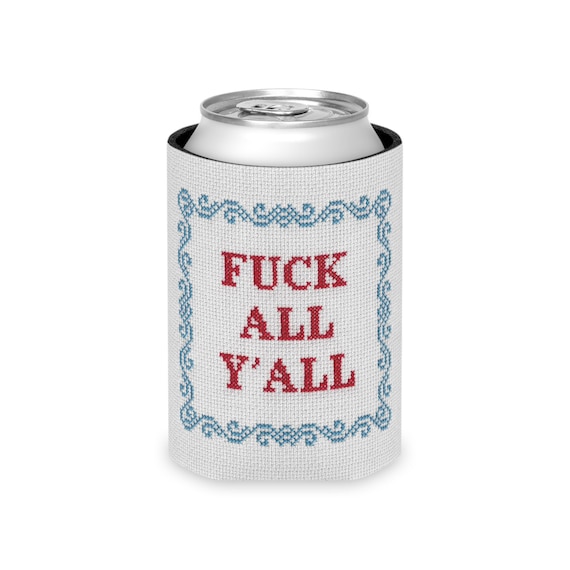 Funny Cross-stitch Can Cooler: 
