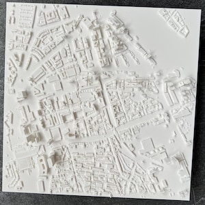 STL 3D-afdrukbestand met plattegrond stadscentrum Rotterdam