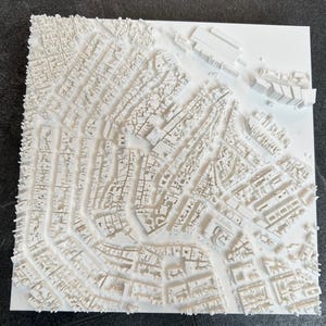STL 3D-afdrukbestand met plattegrond van het stadscentrum van Amsterdam