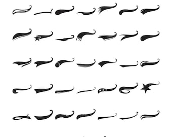 Design de Bordado Swoosh - Design de Bordado Tail com Fonte de Beisebol - Bordado em Espiral - Arquivos de Bordado à Máquina com Linha Swoosh - 8 Tamanhos