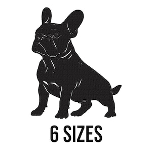 Motif de broderie bouledogue français - motif de broderie Silhouette bouledogue français - fichiers de motif de broderie Machine amateur d'animaux de compagnie - 6 tailles