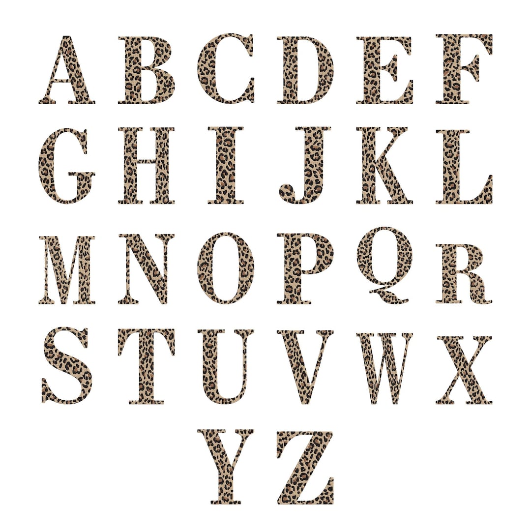 Leopard Font Embroidery Design - Leopard Alphabet Font Letters ...