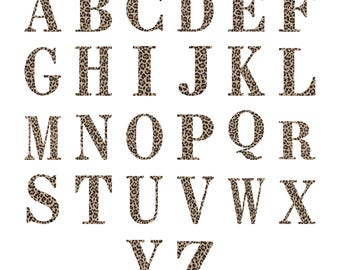 Design de Bordado com Fonte Leopardo - Letras do Alfabeto Leopardo para Bordado - Arquivos de Bordado à Máquina com Estampa de Leopardo em Miniatura - 8 Tamanhos