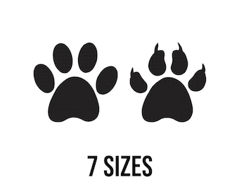 Arquivos de design de bordado Paws Bundle - Design de bordado de patas - Design de bordado de pata de cachorro - Arquivos de design de bordado à máquina de pata de urso - 7 tamanhos