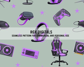 Video Gamer Seamless Pattern - Etsy