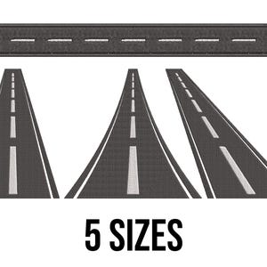 道路バンドル刺繍デザイン - 高速道路刺繍デザイン - 高速道路刺繍デザイン - 道路機械刺繍デザインファイル - 5サイズ