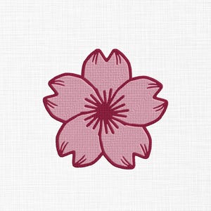 桜の刺繍デザイン - 春の桜の刺繍ファイル - 春の花の刺繍 - 花の機械刺繍デザインファイル - 5サイズ
