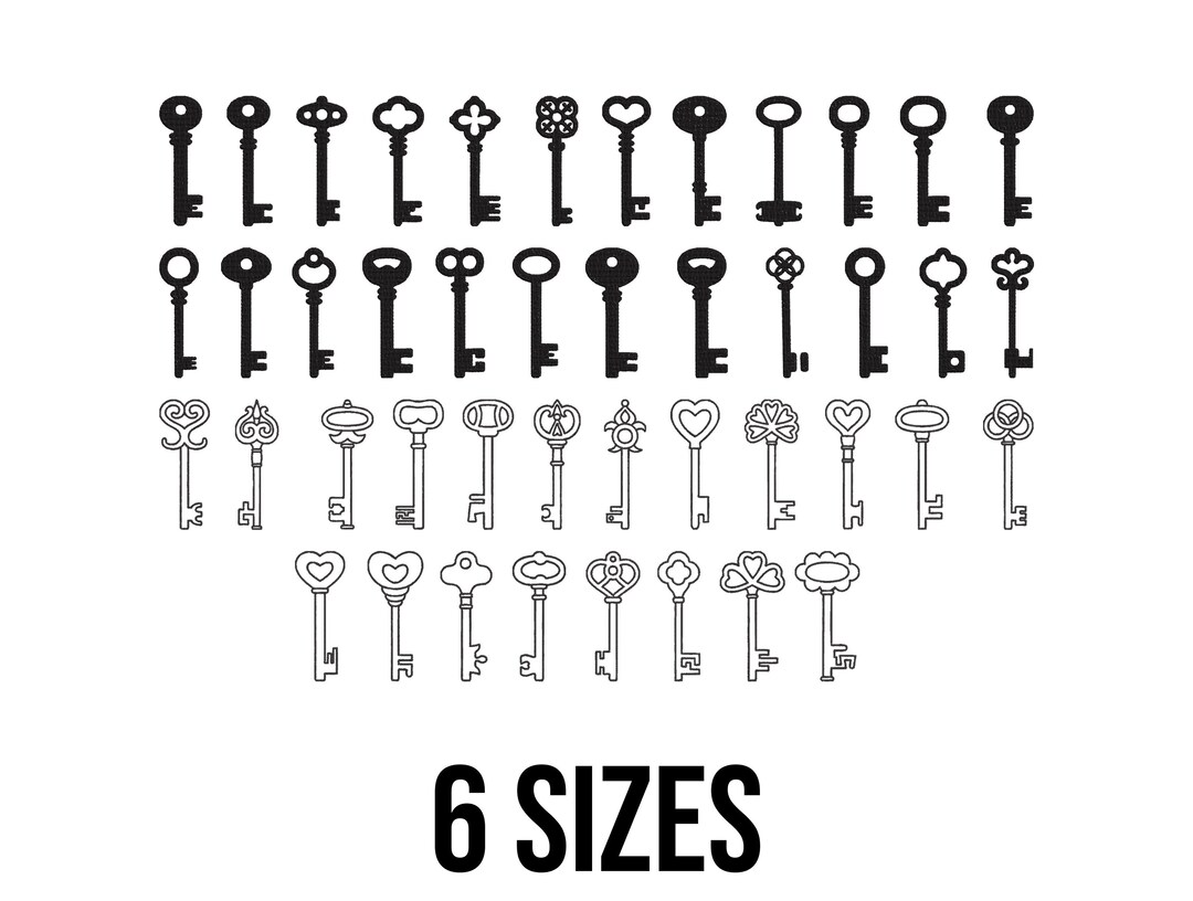 Key Embroidery Design - Keys Embroidery Design - Key Silhouette ...