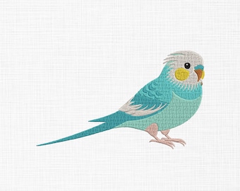 ミニセキセイインコ - 5 cm - 4 x 4 インチの枠 - 鳥の刺繍ファイル