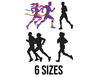 Design de bordado para corredor - Design de bordado para corredora - Design de bordado para corrida - Arquivos de design de bordado para máquina esportiva - 6 tamanhos