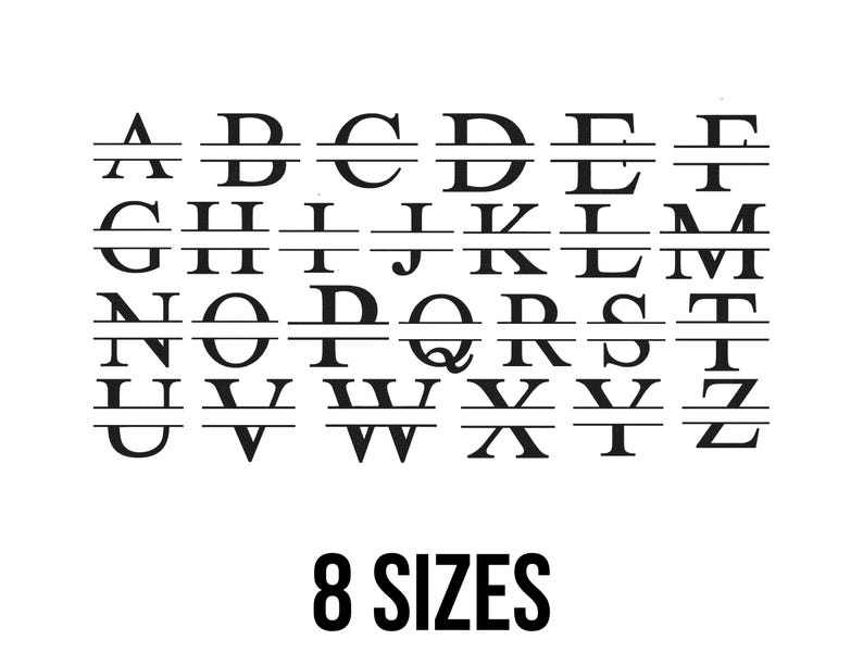 Split Font Embroidery Design - Split Font Alphabet Letters Embroidery ...