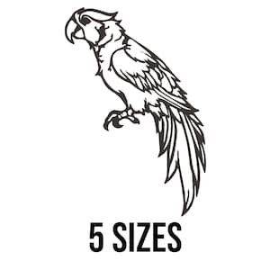 Parrot Embroidery Design Files - Parrot Applique Embroidery Design - Parrot Bird Embroidery - Birds Machine Embroidery Design Files -5 Sizes