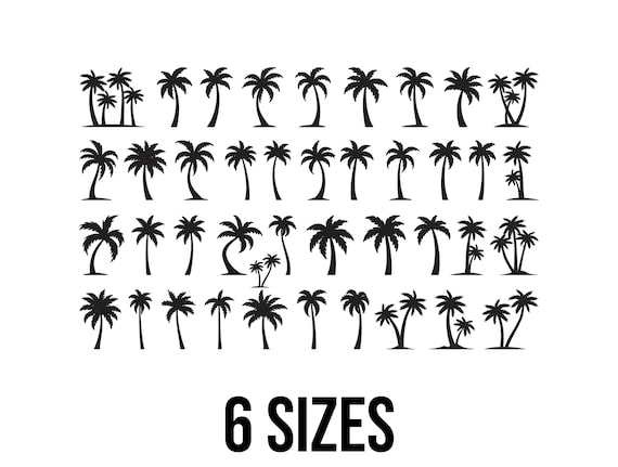 Palm Tree Silhouette Bundle Embroidery Design- Beach Embroidery Design- Tropical Embroidery Design- Machine Embroidery Design Files -6 Sizes